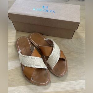 K.Jacques Temilola F Raffia Miel (Honey) CF Sandals Size 38